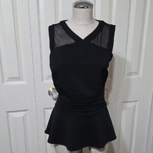 Worthington Black Mesh Detail Tank Top